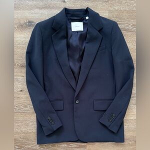 Wilfred Black Sport Coat with Notched Lapels and Modern Tailoring